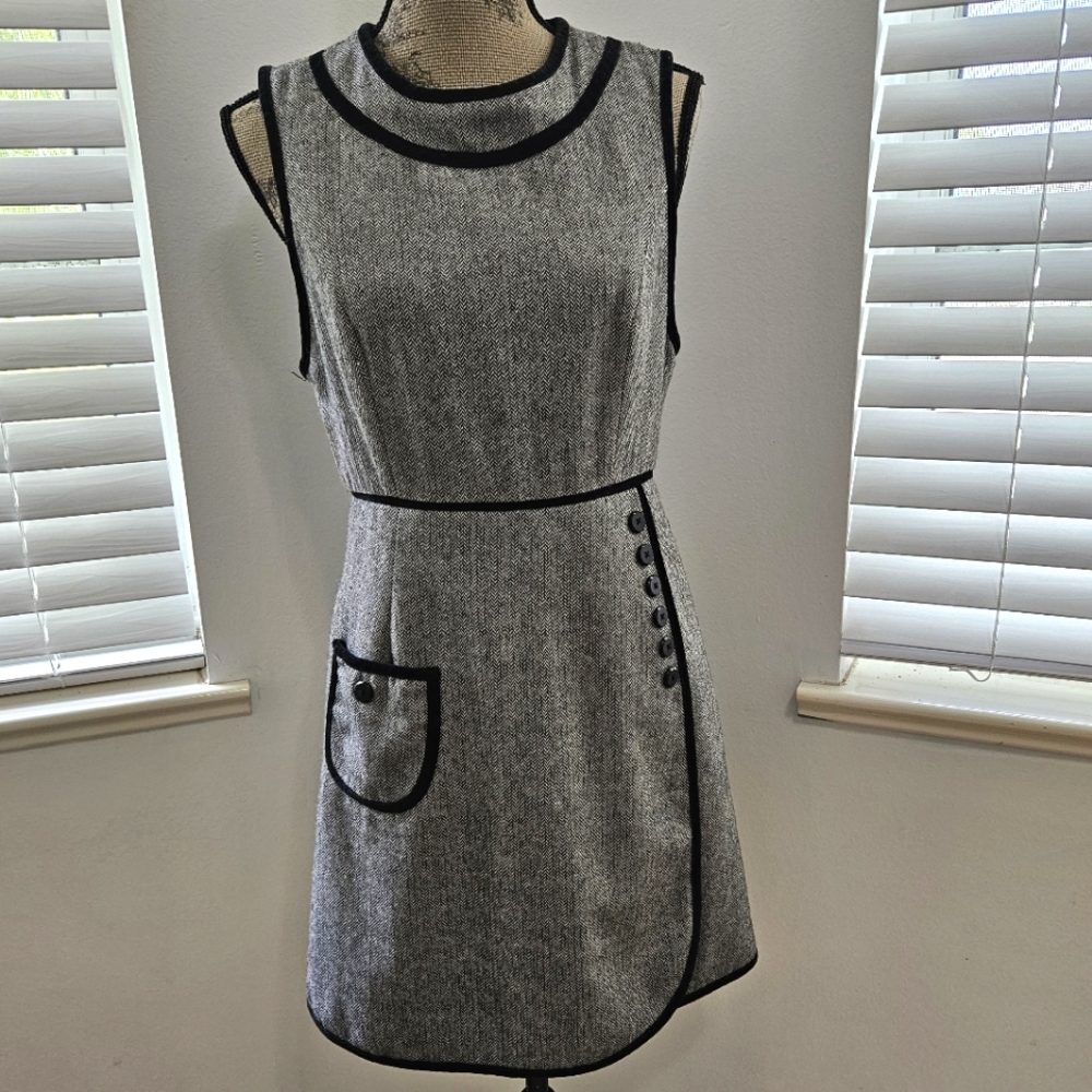 Kimchi Blue Urban outfitters grey poly/ wool mix houndstooth dress